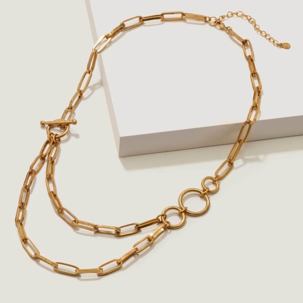 Bar Necklace - Gold Metallic